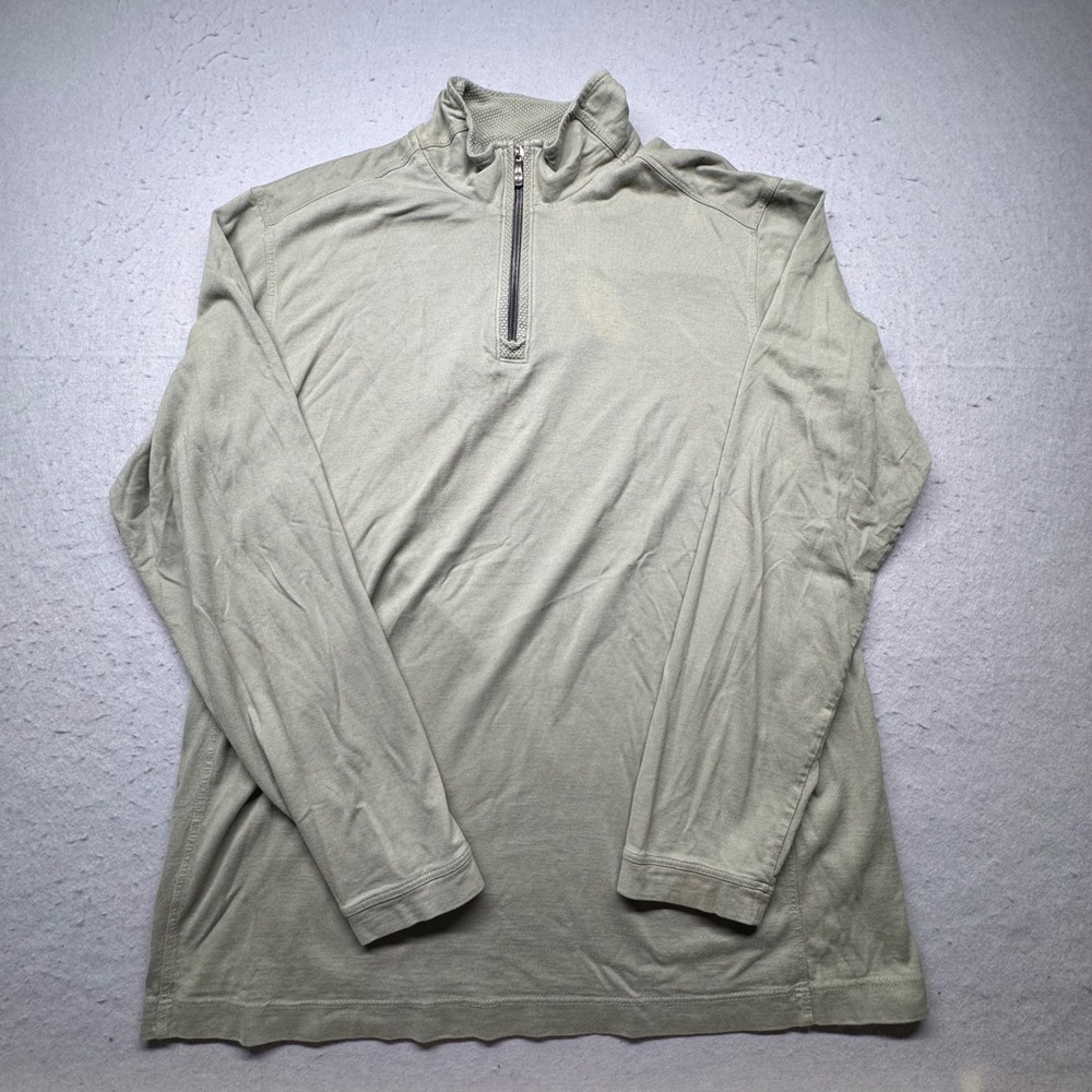 Tommy Bahama Pullover Mens M Green Pima Cotton Modal Quarter Zip Marlin Logo
